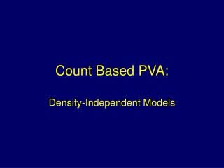 Count Based PVA: