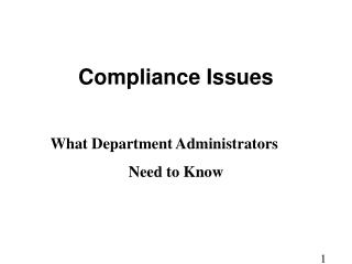 Compliance Issues