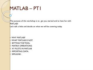 MATLAB – PT1