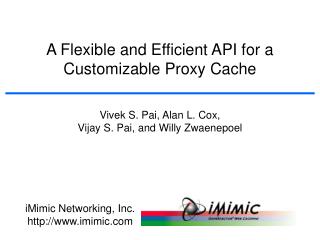 A Flexible and Efficient API for a Customizable Proxy Cache