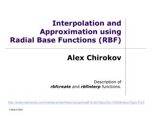 Interpolation and Approximation using Radial Base Functions (RBF)