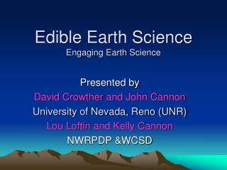 Edible Earth Science Engaging Earth Science