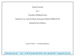 Design Concept for a Transducer Holding System