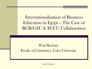 Internationalization of Business Education in Egypt – The Case of RCB/GSU &amp; FCCU Collaboration