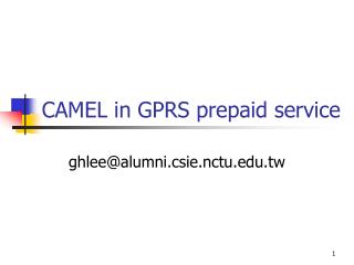 CAMEL in GPRS prepaid service