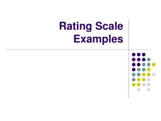 Rating Scale Examples