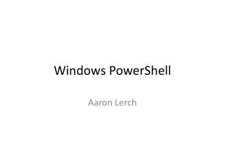 Windows PowerShell