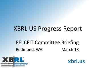 XBRL US Progress Report