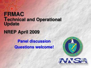 FRMAC T echnical and Operational Update NREP April 2009