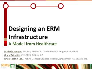 Designing an ERM Infrastructure A Model from Healthcare