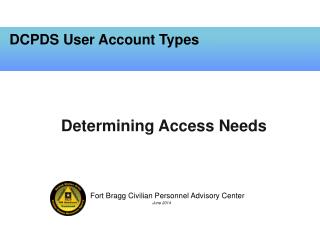 DCPDS User Account Types