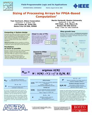 Sizing of Processing Arrays for FPGA-Based Computation *