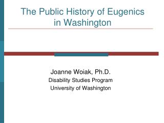 The Public History of Eugenics in Washington