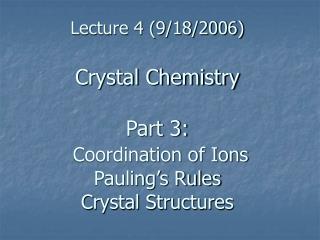 Coordination of Ions