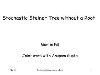 Stochastic Steiner Tree without a Root