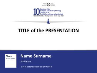 TITLE of the PRESENTATION