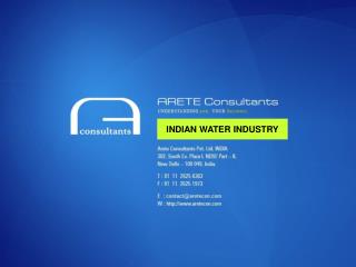 INDIAN WATER INDUSTRY