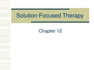 Solution-Focused Therapy