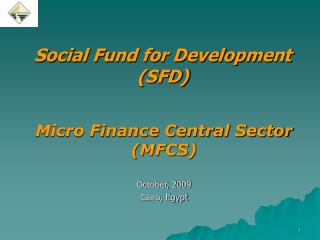Social Fund for Development (SFD)