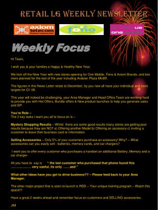 Retail LG Weekly Newsletter
