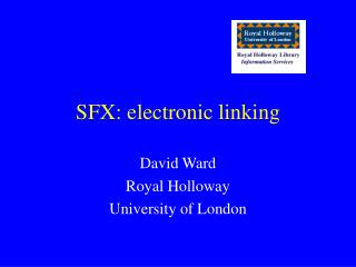 SFX: electronic linking