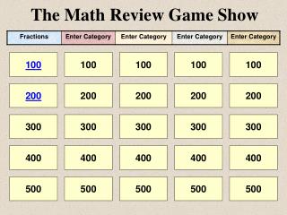 The Math Review Game Show