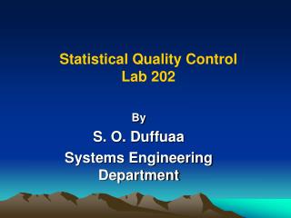 Statistical Quality Control Lab 202