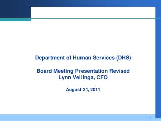 Department of Human Services (DHS) August Board Meeting