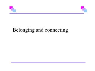 Belonging and connecting