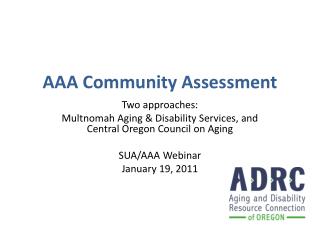 AAA Community Assessment