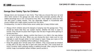 Garage Door Safety Tips for Children-St Louis Garage Door Ex