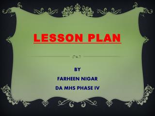 LESSON PLAN