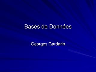 Bases de Données