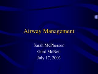 Airway Management