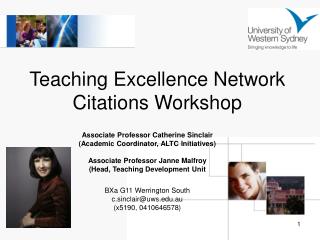 Teaching Excellence Network Citations Workshop