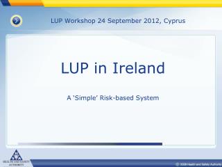 LUP Workshop 24 September 2012, Cyprus