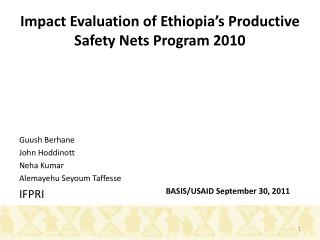 Impact Evaluation of Ethiopia’s Productive Safety Nets Program 2010