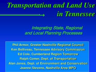 Transportation and Land Use in Tennessee