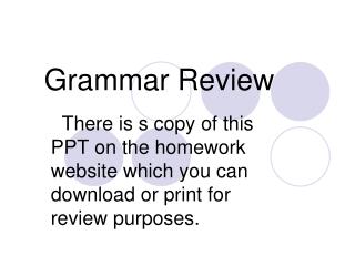 Grammar Review