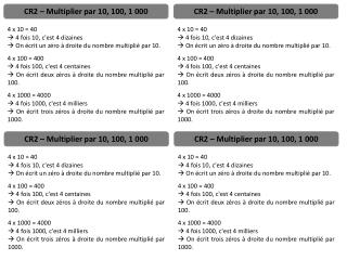 CR2 – Multiplier par 10, 100, 1 000