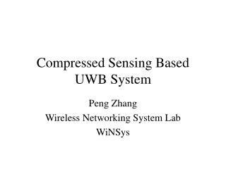 Compressed Sensing Based UWB System