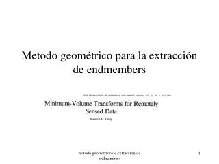 Metodo geométrico para la extracción de endmembers