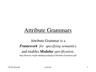 Attribute Grammars