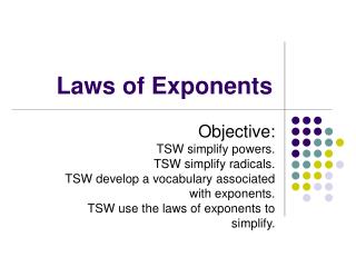 Laws of Exponents