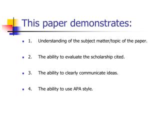 This paper demonstrates: