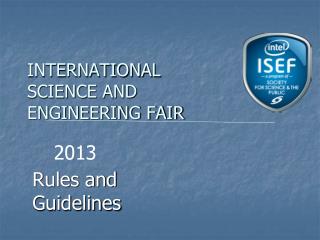 INTERNATIONAL SCIENCE AND ENGINEERING FAIR