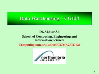 Data Warehousing – CG124