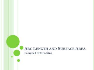 Arc Length and Surface Area