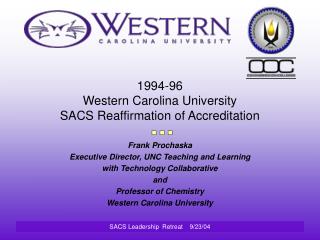 1994-96 Western Carolina University SACS Reaffirmation of Accreditation