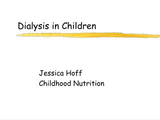 Dialysis in Children